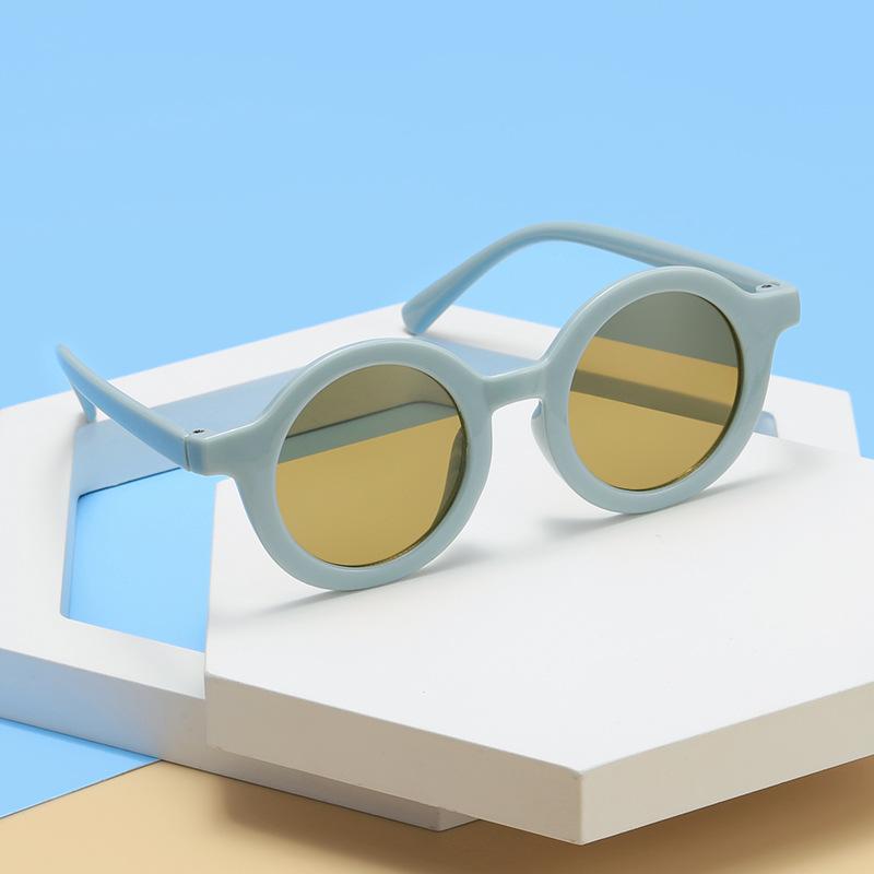 Новые симпатичные детские солнцезащитные очки в круглой оправе, декоративные солнцезащитные очки с защитой от ультрафиолета для мальчиков и девочек, очки Tide