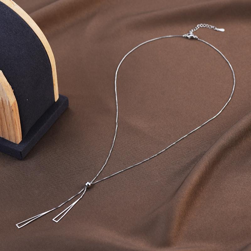 Titanium Fashionforward Steel Clavicle Necklace For Women In Gold Or Silver Stylish Geometric Design