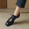Fashion 2024 New Pumps Oxfords Spring Shoes for Woman Genuine Leather Brogues Vintage Lace Up Loafers Casual Handmade Black Ladies Shoes