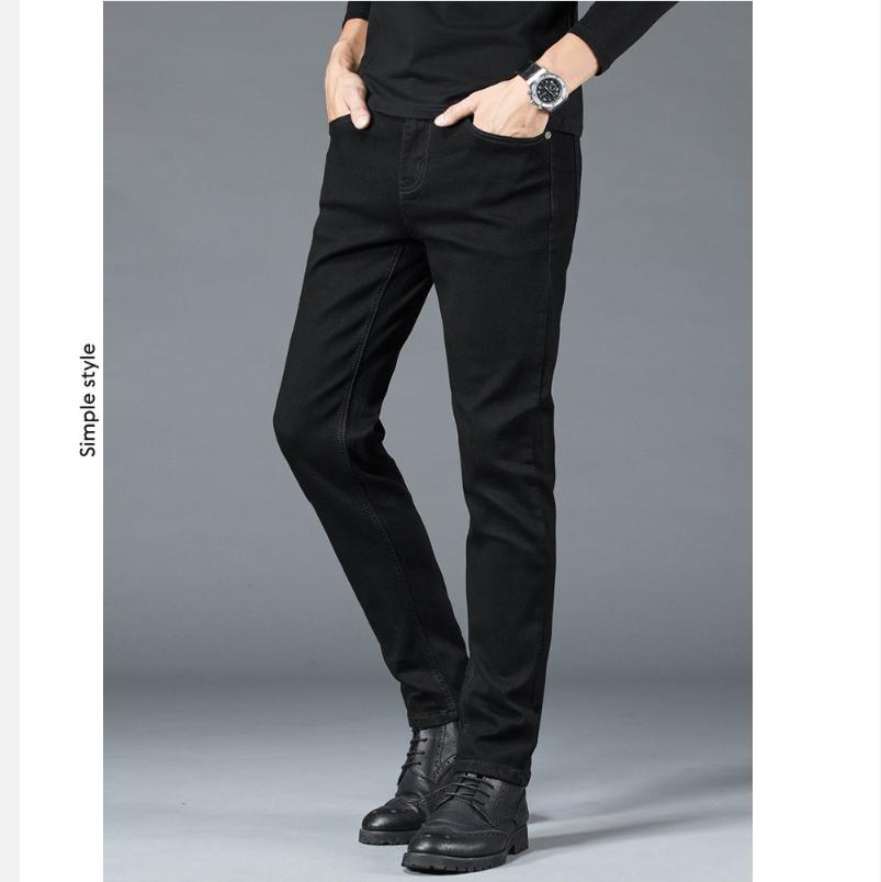 Spring, Summer, Autumn and Winter Men's Straight Leg Youth Stretch Jeans