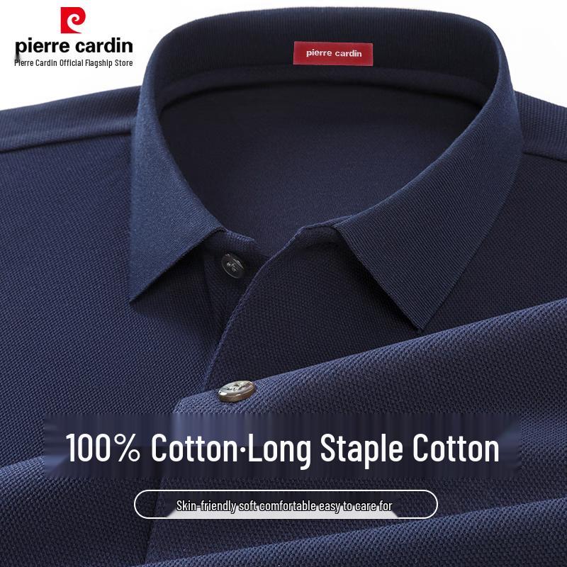 Pierre Cardin Мужская хлопковая футболка-поло с длинным рукавом 100%