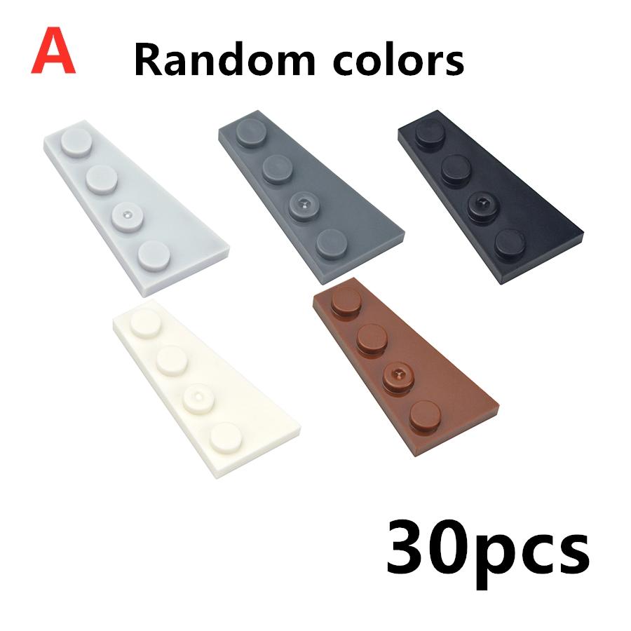 30Pcs MOC Wing Shape Wedge Plate 4 x 2 Left Right Building Blocks Puzzle Particle Bricks Toy Kid Gifts Compatible 41770 41769