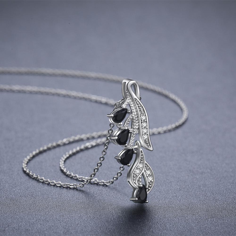 Black Awn Women Black Zircon Jewelry Sets Drop Earrings & Necklace for Women