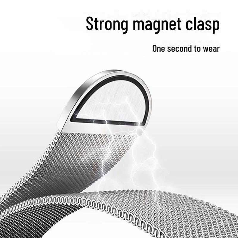 Совместимый ремешок из нержавеющей стали с магнитным плетением Milanese для Apple Watch