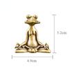 Puntos Винтажная латунная сидящая статуя лягушки дзен скульптура держатель благовоний настольное украшение ARI