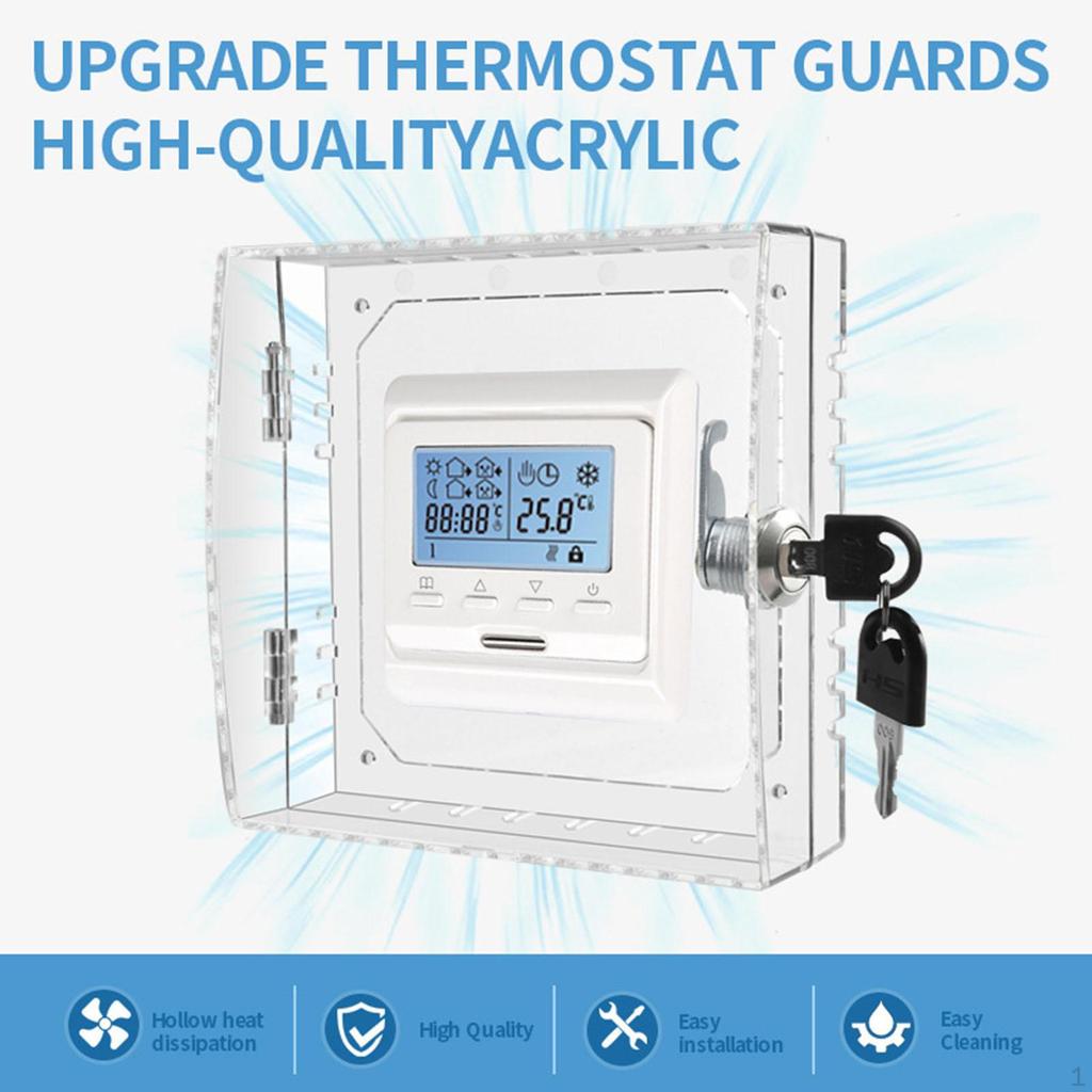 Thermostat Lock Box Conditioner Easy Installation on Wall Clear with Keys Lockbox Cover