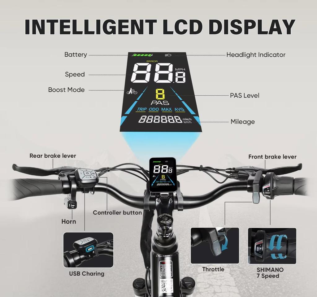 E-Bike New model SAMEBIKE RS-A01 Pro-T 36V15AH Removable Battery Electric Bike 26-Inch Tire Commuting Electric Bicycle