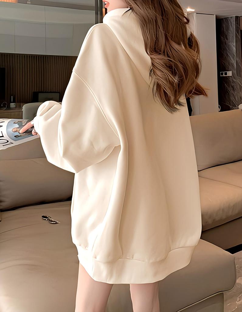 Rabbit Plus [coco plaza] Women's Zip-Up Hoodie, Size, Fall/Winter/Spring (JP, Alphabet, M, Ivory)