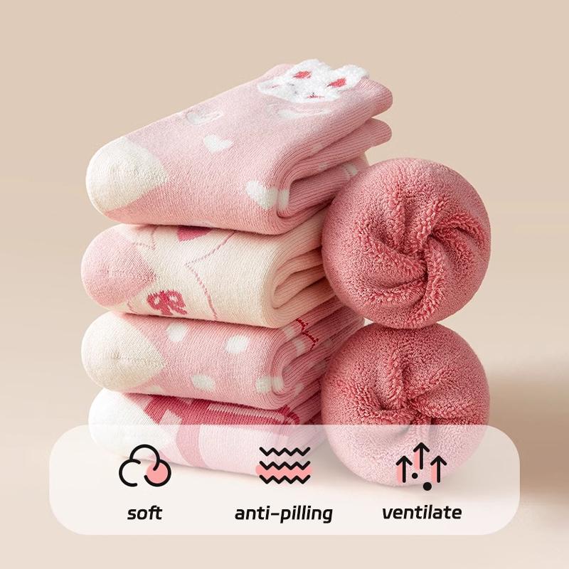 5 пар детских зимних ультра толстых махровых носков с кроликом, предпочтительные ткани, школьные спортивные носки, аксессуары для детей 1-16 лет