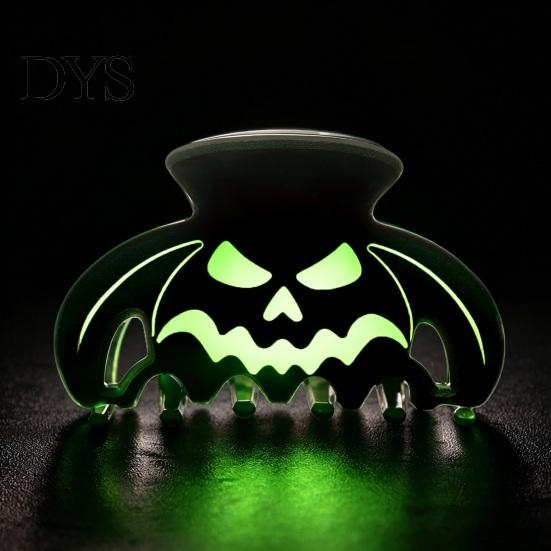 Luminous Ghost Shark Clips Halloween Hair Claw Clips, Pumpkin Pattern Acrylic Anti-slip Statement for Women Glow in The Dark Grippers Girls