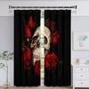 Ready-made Luxury Skull Sunshade Thin Window Curtains For Kids Bedroom Living Room Bathroom Kicthen Door Hall Home Decor 2Pieces