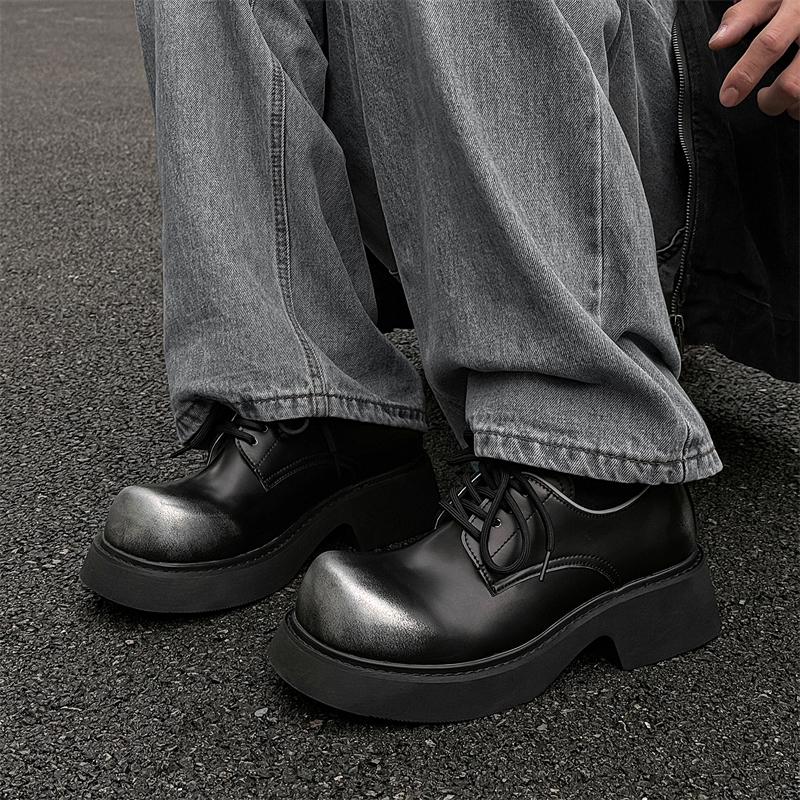 Дерби на толстой подошве Мужская обувь Классические модные дизайнерские стили Досуг Открытый воздух Вечеринка Красивые молодые кожаные туфли Коричневый