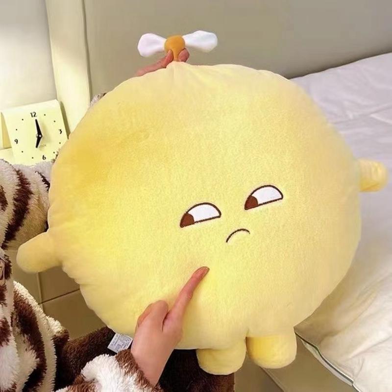 50cm Angry Yellow Lemon Plush Pillow Stuffed Humanoid Emotion Fruit Cushion Back Support Plushie Sofa Chair Decor Gift
