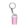 Shaker Cup Keychain Portable 3D Printed Workout Keychain with Metal Ring Bags Gym Backpack Pendant Mini Fitness