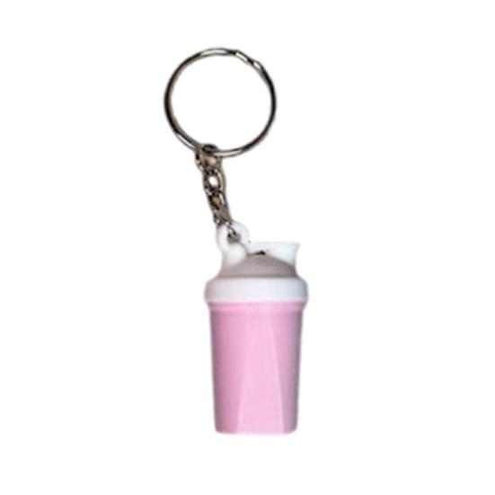 Shaker Cup Keychain Portable 3D Printed Workout Keychain with Metal Ring Bags Gym Backpack Pendant Mini Fitness