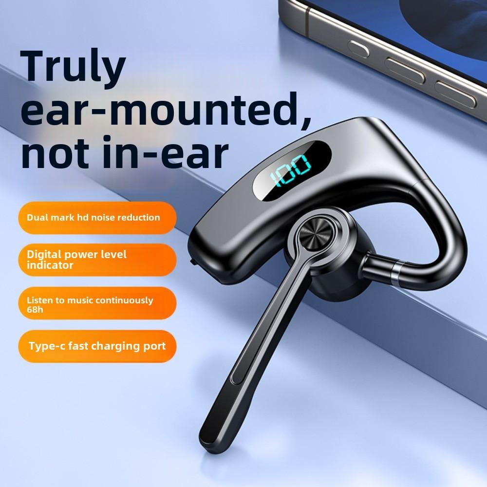 The New Wireless Bluetooth Headset Does Not Fit The Ear Hanging Sports Driving Dual-wheat Noise Reduction Ultra-long Endurance