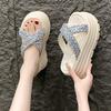 New 8CM Summer Women Slippers Flip-Flops Ladies Beach Bling Shoes Wedge Heels Shoes Woman High Platform Slippers Outside Sandals
