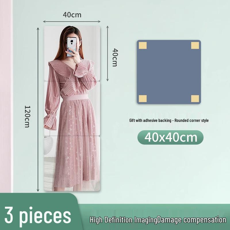 Акриловая наклейка-зеркало на всю стену с самоклеящейся основой для ванной комнаты или дверцы шкафа