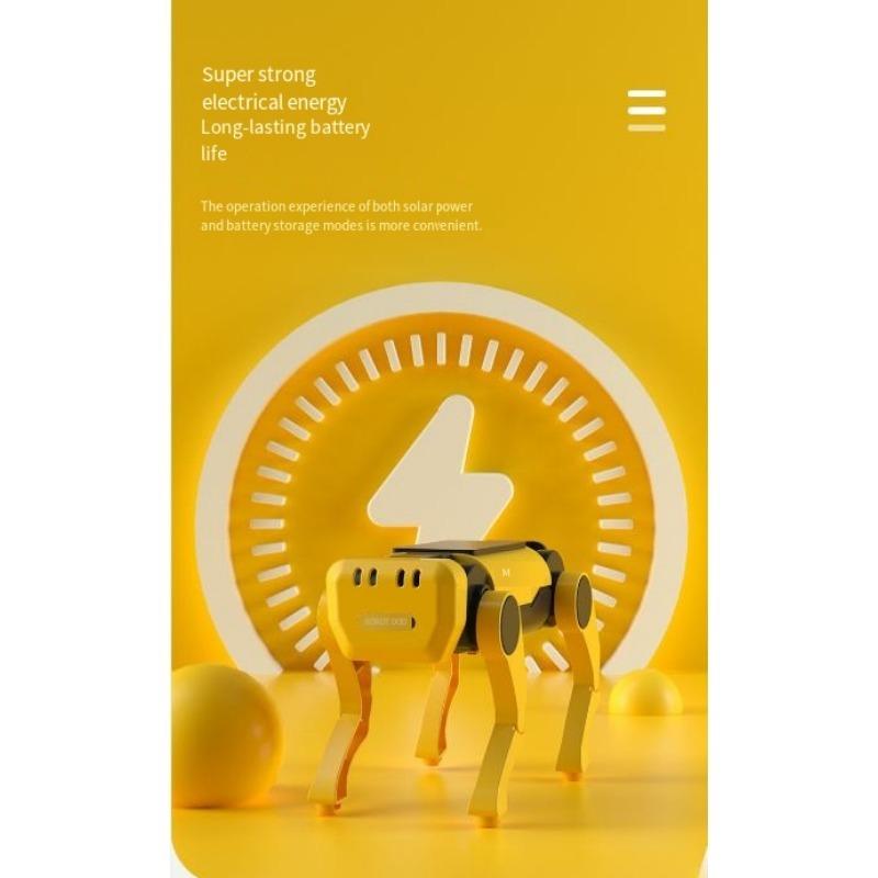 1PC Can Go In the Sun Steam Solar Electric Robot Dog Children Assembly Toy Boy Educational Robot