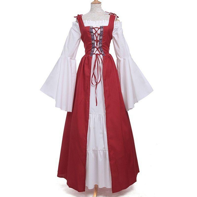 Винтажное платье эпохи Возрождения женское средневековое длинное платье Хэллоуин готический костюм платье