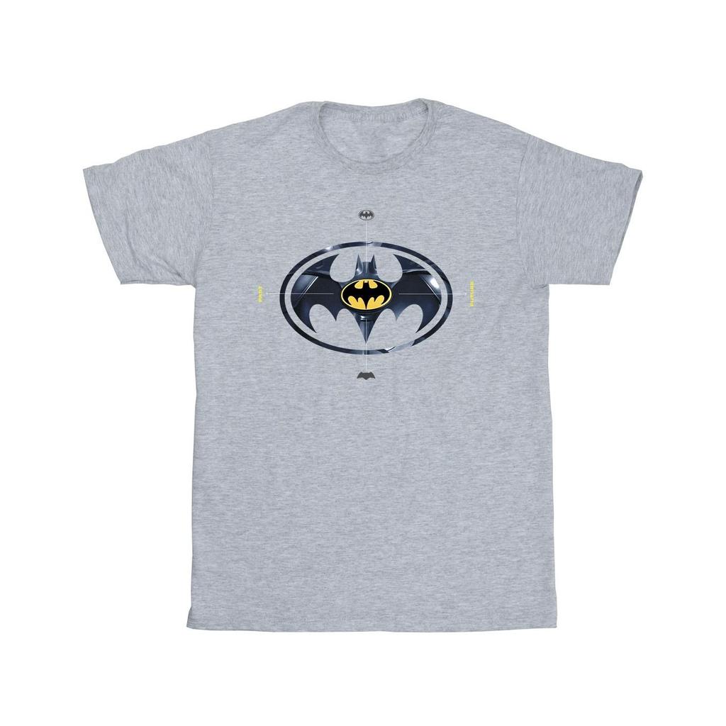 DC Comics Mens The Flash Batman Metal Logo T-Shirt