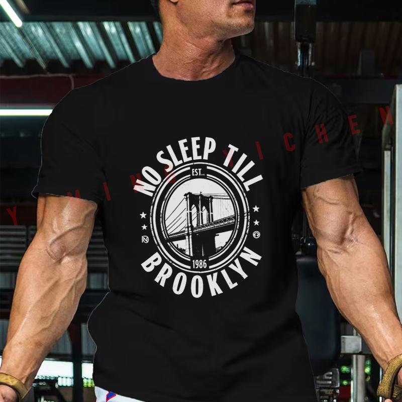 Won't Rest Until I Get To Brooklyn Motorcycle Men T-Shirt Cotton O-neck Short Sleeve T Shirt Hi