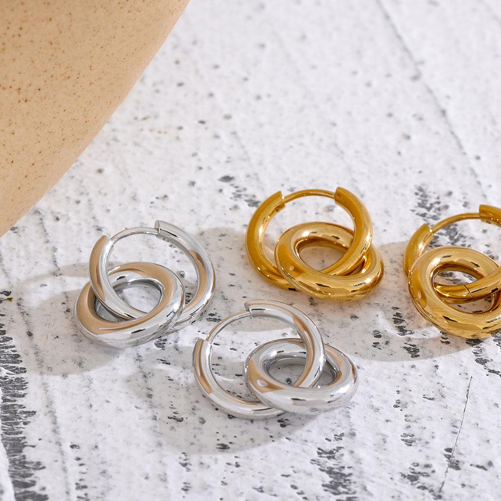 Eetit Круглые полые серьги-кольца из нержавеющей стали, очаровательные металлические серьги с PVD-покрытием 18 К, водонепроницаемые, Высокое качество, повседневные ювелирные изделия, подарок 2023