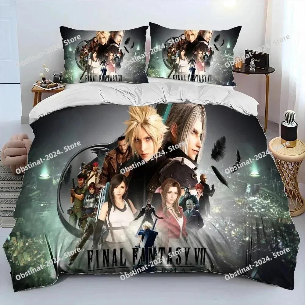 Игры Серии Final Fantasy Мультяшное Одеяло С Принтом Комплект Постельного Белья Пододеяльник Наволочка Комплект Постельного Белья Простыня Пододеяльник Полный