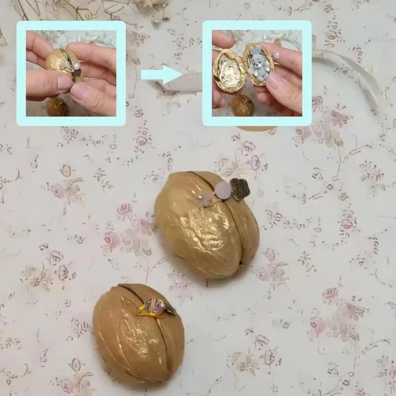 Вязаное крючком животное из ореховой скорлупы ручной работы кролик медведь вязаное животное с сердцем вязаная кукла забавная фигурка домашний декор на Пасху