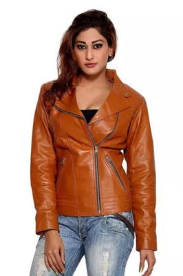 Женская куртка из натуральной кожи ягненка, стильная, ручной работы, байкерская, мотоциклетная