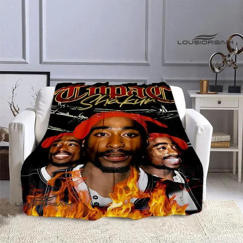 2Pac Хип-Хоп Певец Ретро Печать Одеяла Модные Постельные Одеяла Теплое Красивое Одеяло Подарок на День Рождения