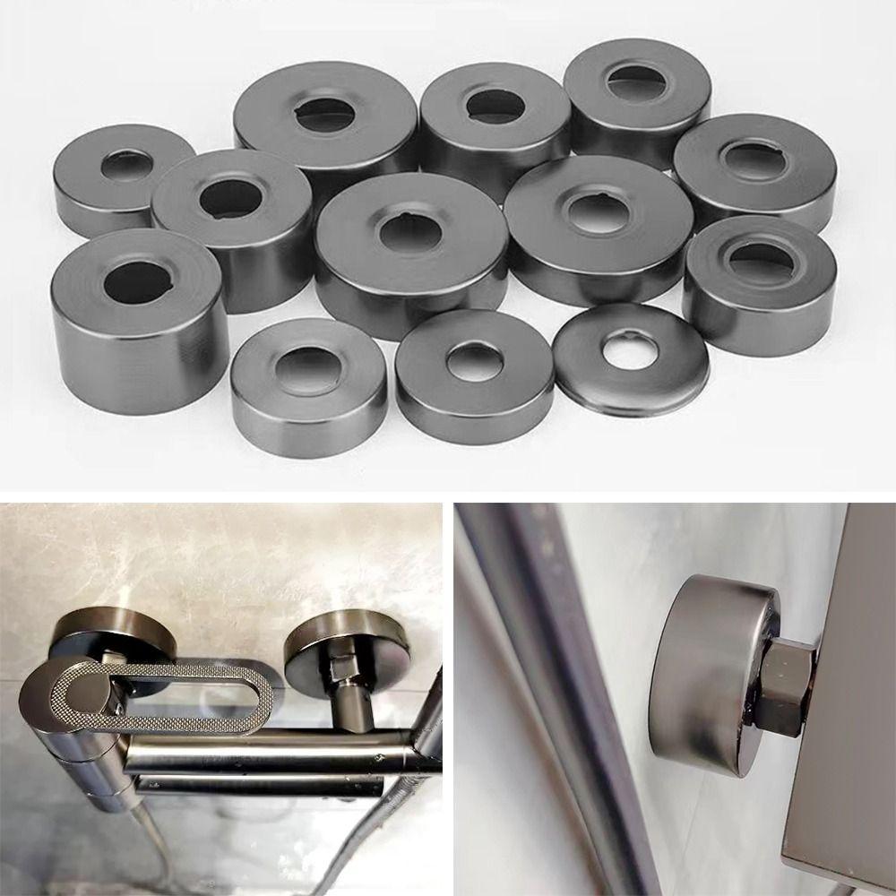 Grey Shower Faucet Cover Stainless Steel Pipe Wall Covers Useful Faucet Accessories  Kitchen