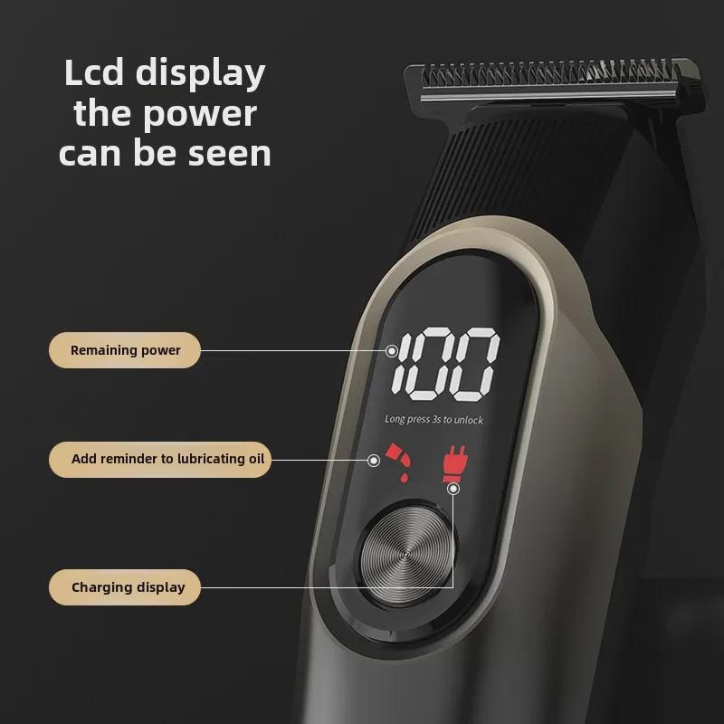 Набор электрических машинок для стрижки волос «пять в одном» с цифровым дисплеем: Регулируемый многофункциональный инструмент для бритья и резьбы