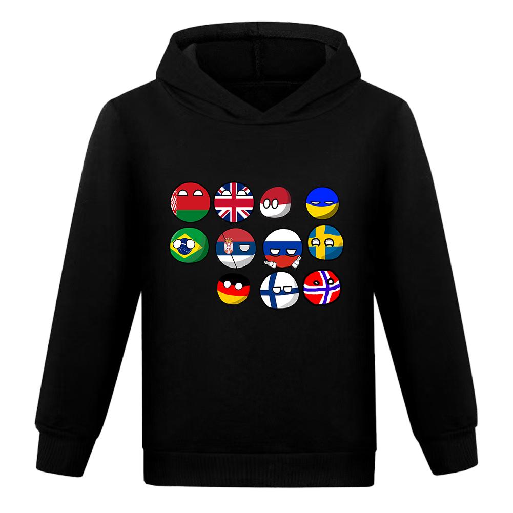 Детские Polandballs Countryballs Мультяшная Толстовка Смешная Девочка 3D Печать Детские Свитшоты Мальчики Модные Национальные Шары Пуловеры
