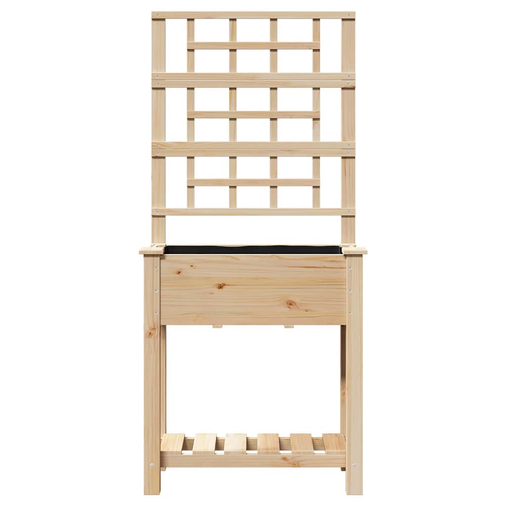 Garden Planter Beige 71 x 38 x 152 cm Solid Spruce Wood