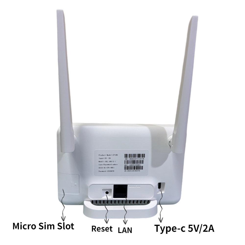 4G CPE-роутер CP106: Слот для беспроводной карты, Роутер мобильной сети, Раздача WiFi.