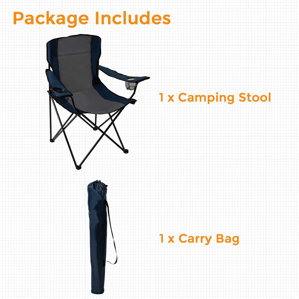 Японский стул для кемпинга Pacific Pass с сумкой для напитков Quad Chair M [подлинный импорт] держатель/хранилище синий/серый