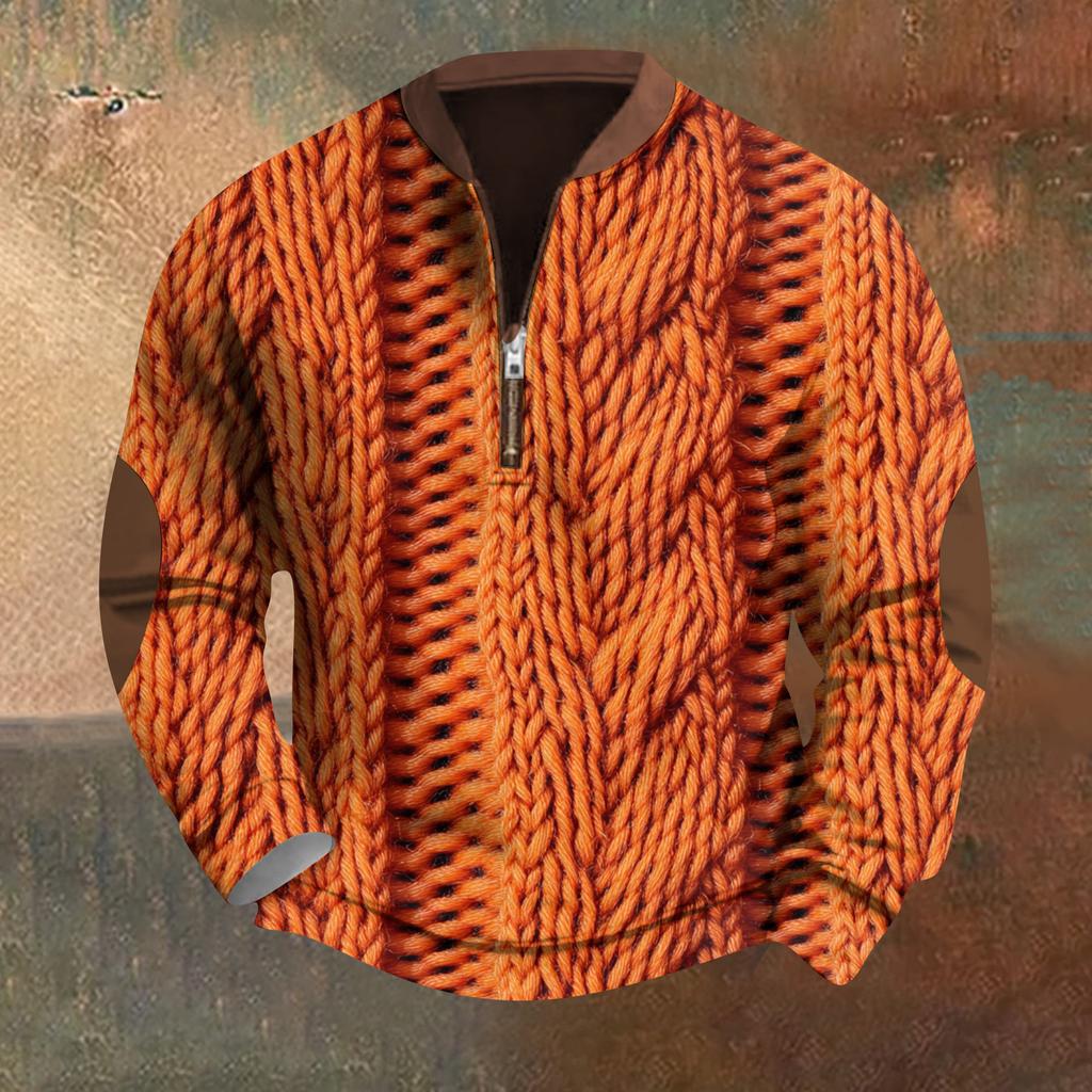 Мужская повседневная толстовка в стиле ретро с градиентным принтом