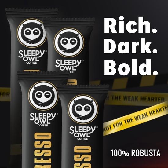 Пакетики растворимого кофе Sleepy Owl Xpresso | Упаковка 25 шт. | Интенсивный вкус Ява темной обжарки | Насыщенный и крепкий | Удобные пакетики для употребления на ходу