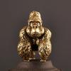 Copper Orangutan Figurines Miniatures Home Decoration Kingkong Animal Office Desk Ornaments Brass Table Tea Pet Crafts Gifts