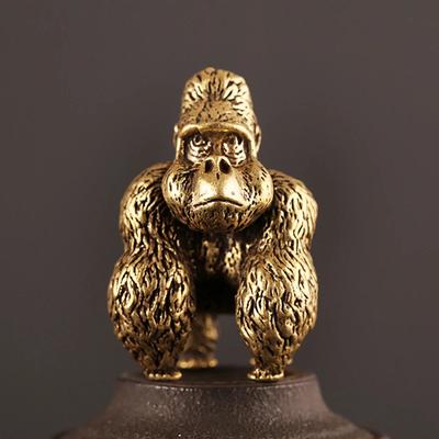 Медные фигурки орангутанов Миниатюры Украшения для дома Kingkong Animal Офисные украшения для стола Латунный стол Чайные изделия для домашних животных Подарки