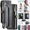 CaseMe Кожаный чехол-книжка для Samsung Galaxy Z Fold 7 5G 6 5 4 3 S26 Ultra S25 Edge S24 FE S23 S22 S21 S20 Plus Note 20 Кошелек на молнии Чехол-кардхолдер