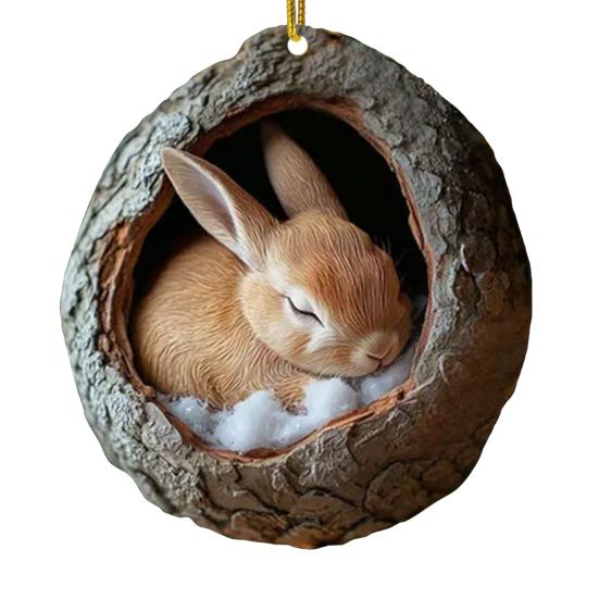 Christmas Tree Pendant Hanging Acrylic Ornament with Lanyard Easy To Install Adorable Animal Shape Holiday Festive Decoration