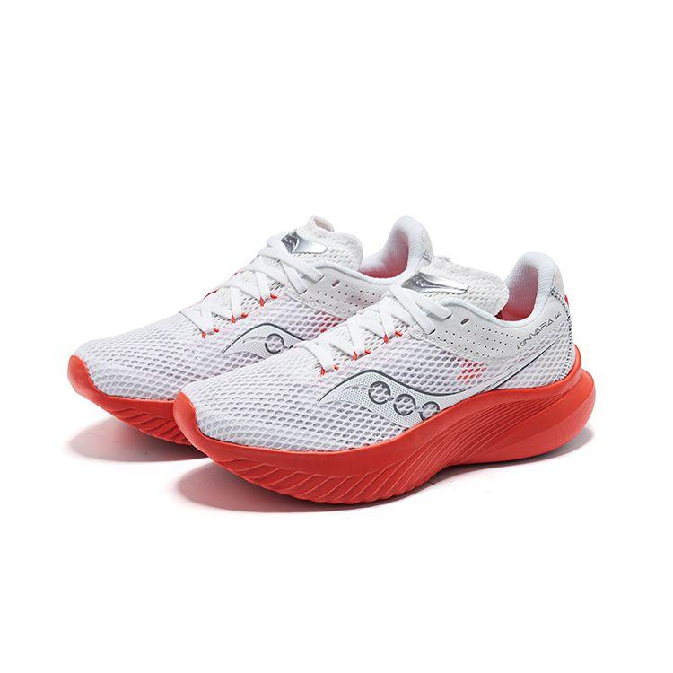 SAUCONY Kinvara 14 Comfortable Lightweight Low-Top Running Shoes Women Sneaker White Red S10823-122