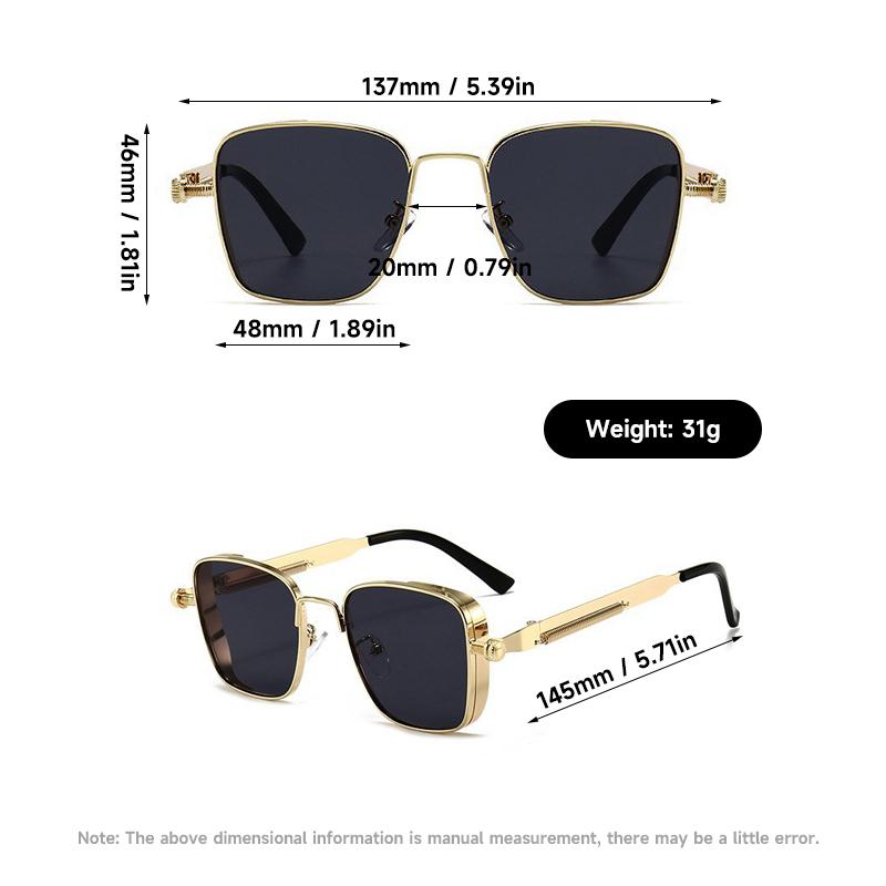 1 шт. Ретро Стимпанк Солнцезащитные Очки Защита UV400 Квадратная Рама из Сплава Винтажные Очки для Мужчин Женщин
