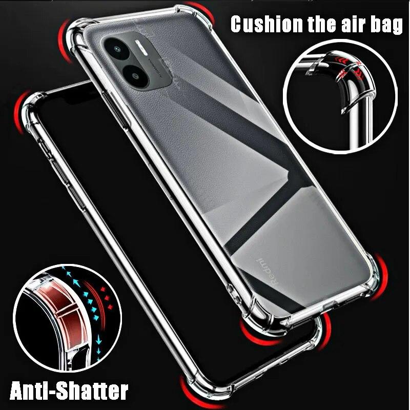 Soft Silicone Shockproof Case for Xiaomi Redmi A2+ Clear Transparent for Redmi A2 Plus 6.52" 23028RNCAG Anti-Scratch Cover Shell