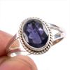 Натуральный драгоценный камень иолит, ручная работа, серебряное подарочное ювелирное кольцо 925 пробы, размер 9 b0i25