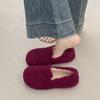 Модная обувь большого размера на плоской подошве, новая обувь с круглым носком и глубоким вырезом из замши, теплая хлопковая обувь для осени и зимы