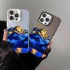 Стильный чехол для iPhone 17 PM в стиле Ins, синий с золотым горным пейзажем, защитный чехол с УФ-печатью, возможно нанесение узора