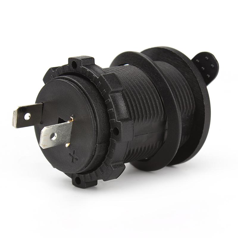 Автомобильные аксессуары, розетка, автомобильный Стайлинг, вилка прикуривателя автомобиля, водонепроницаемый мотоцикл постоянного тока 12 В 24 В, черный термостойкий пластик